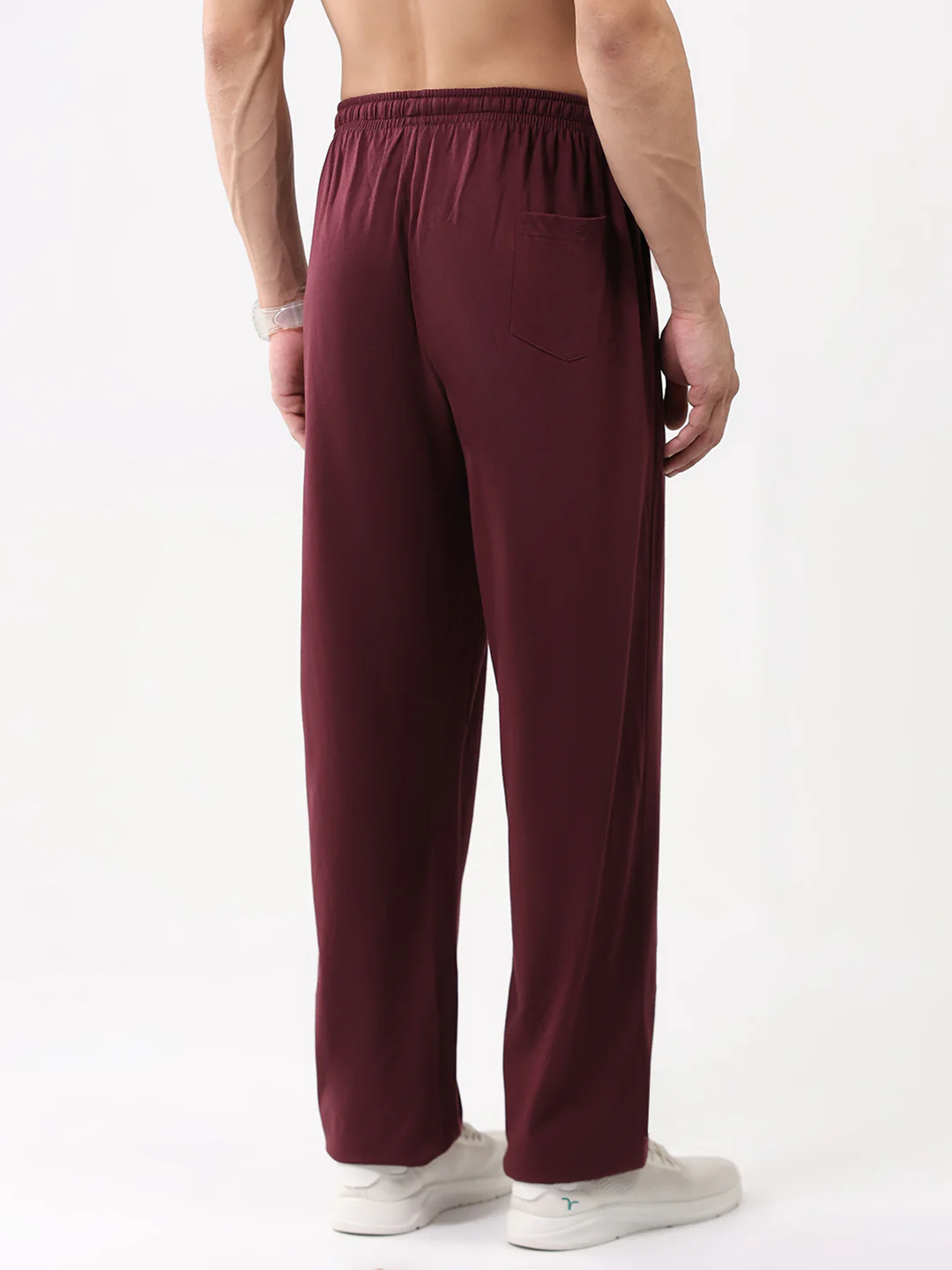 Men Maroon Solid Regular Fit Lower - Image 5