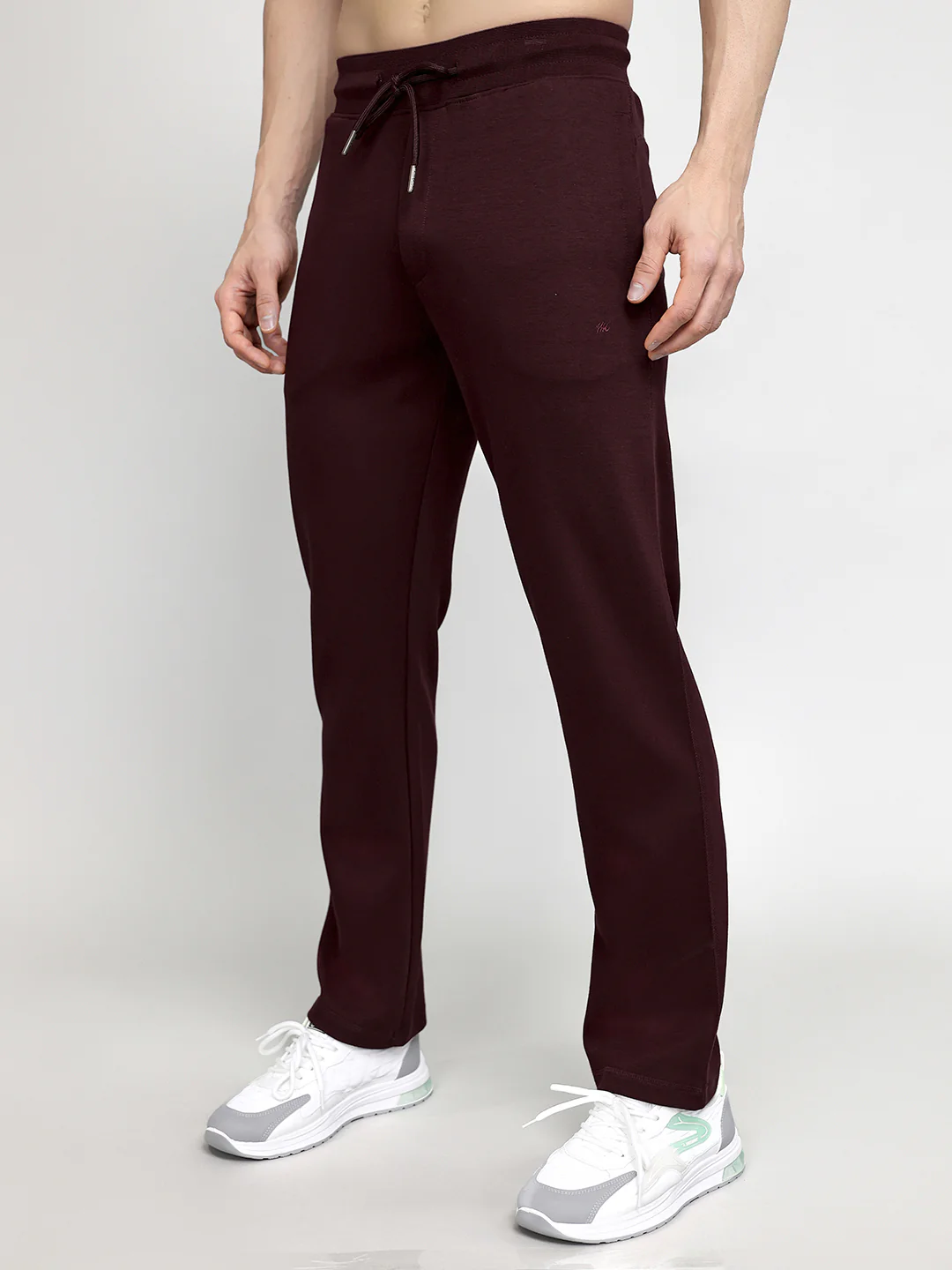 Men Maroon Solid Regular Fit Lower - Image 2