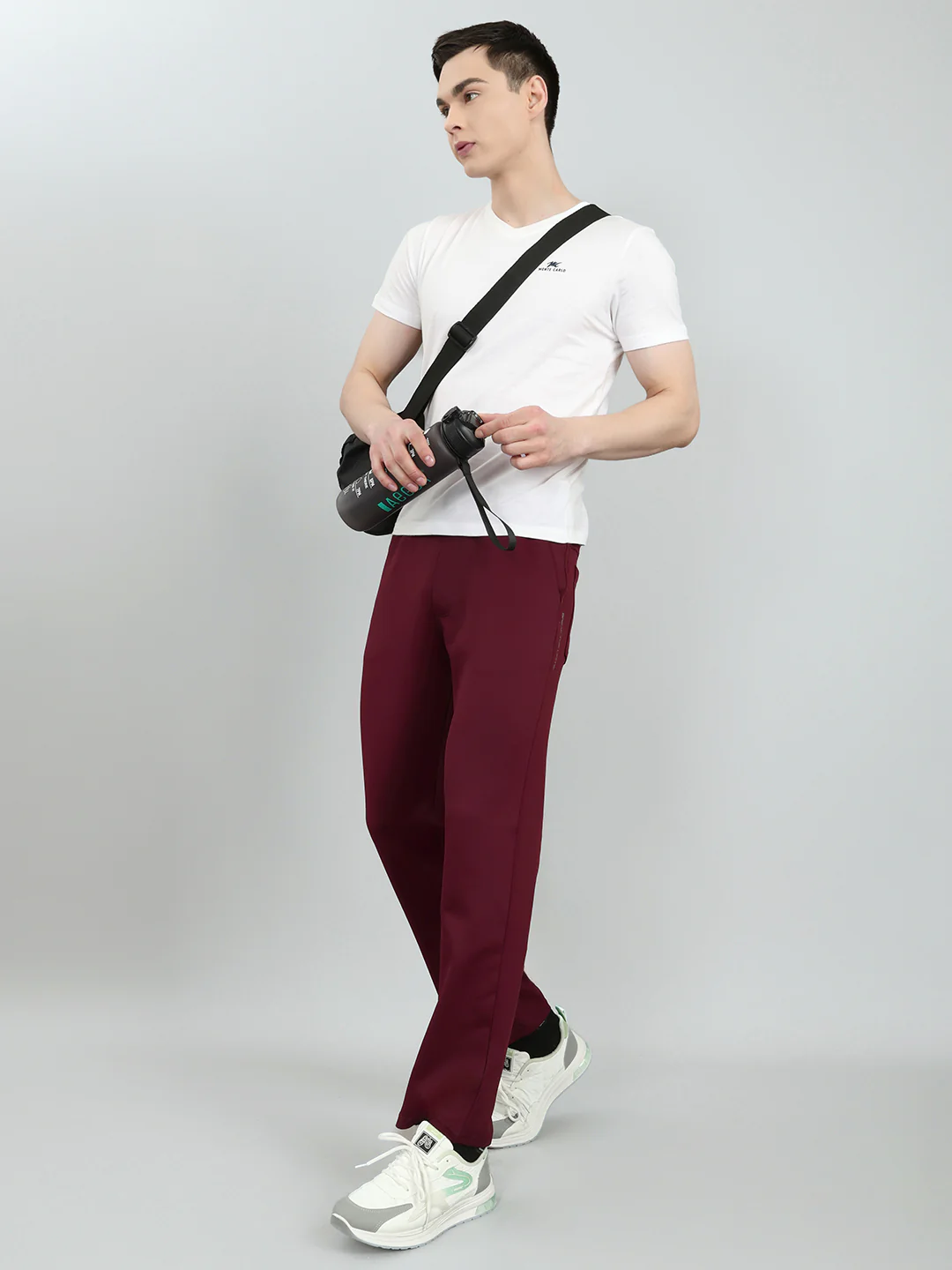 Men Maroon Solid Regular Fit Lower - Image 7