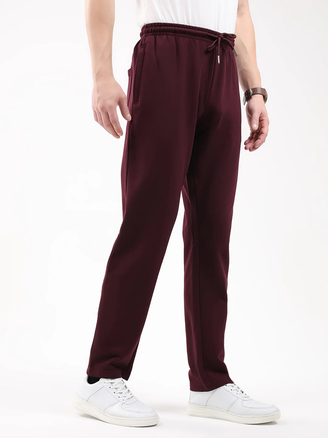 Men Maroon Solid Regular Fit Winter Lower - Image 4