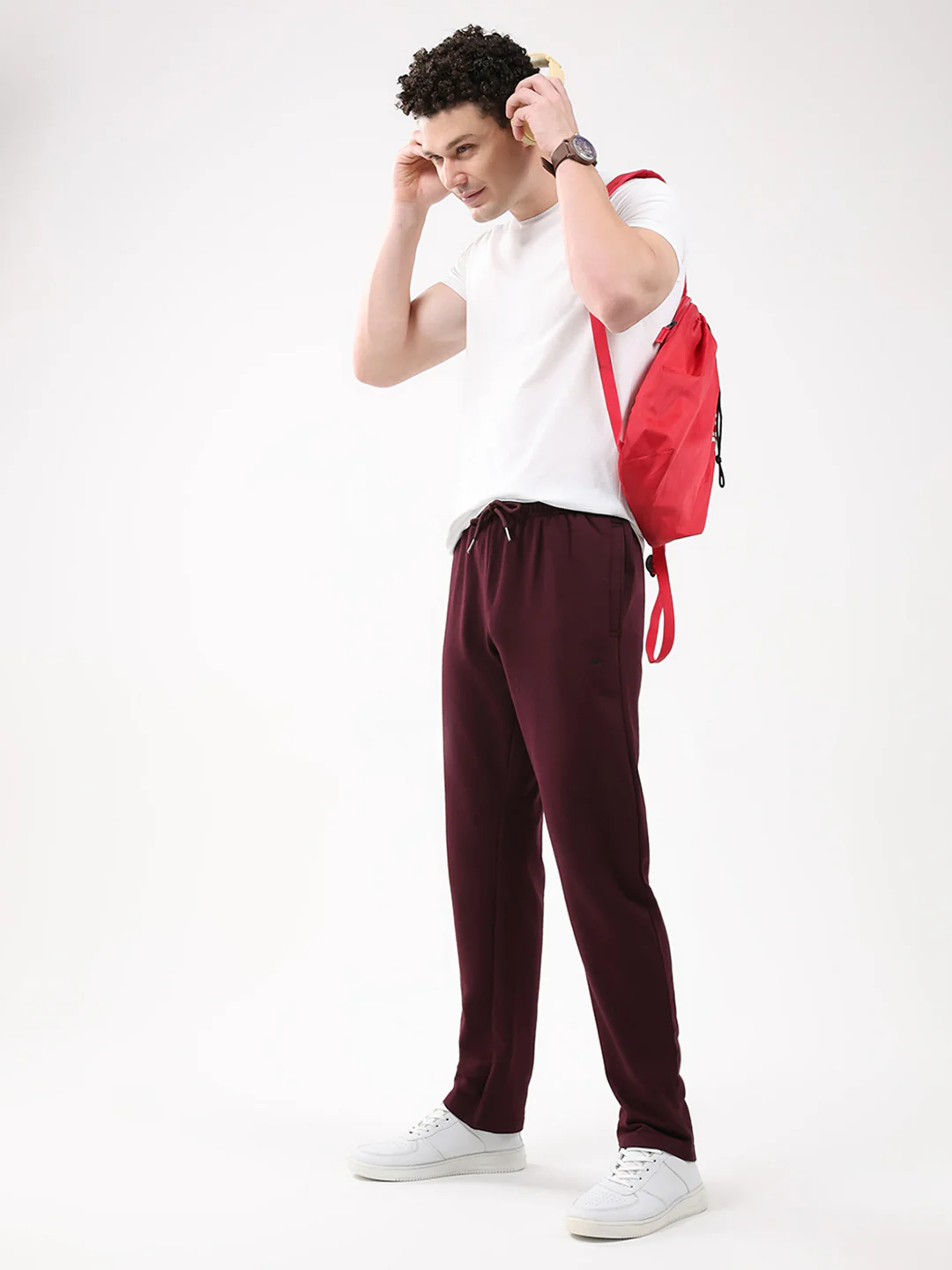 Men Maroon Solid Regular Fit Winter Lower - Image 6