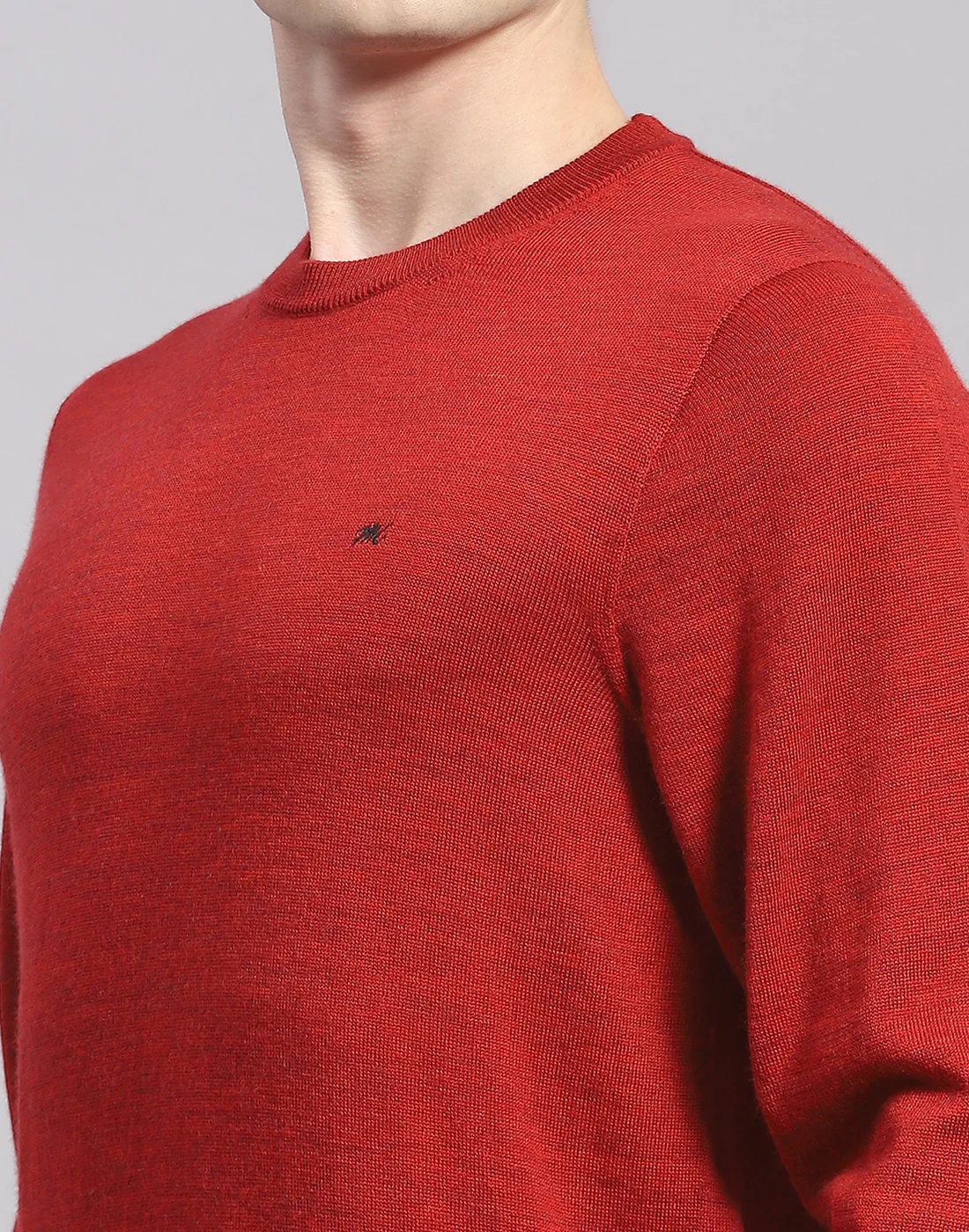Men Maroon Solid Round Neck Full Sleeve Pullover - Image 6