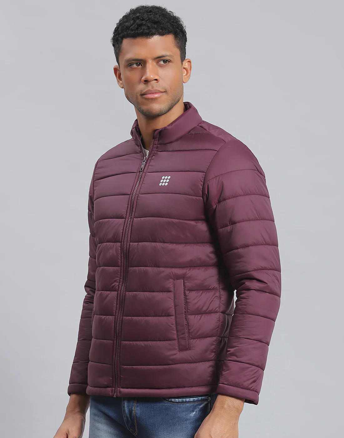 Rock.it Men Maroon Solid Stand Collar Full Sleeve Jacket - Image 3