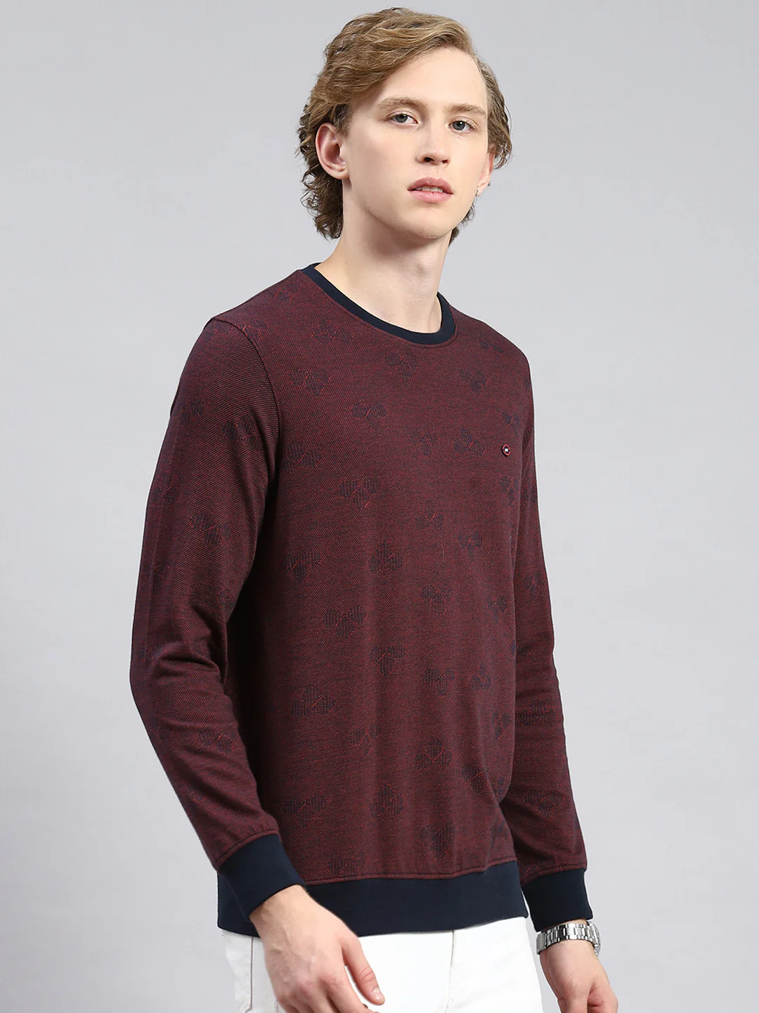 Men Maroon Stripe T-Shirt - Image 3
