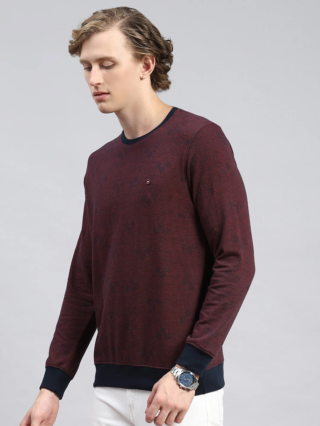 Men Maroon Stripe T-Shirt - Image 4