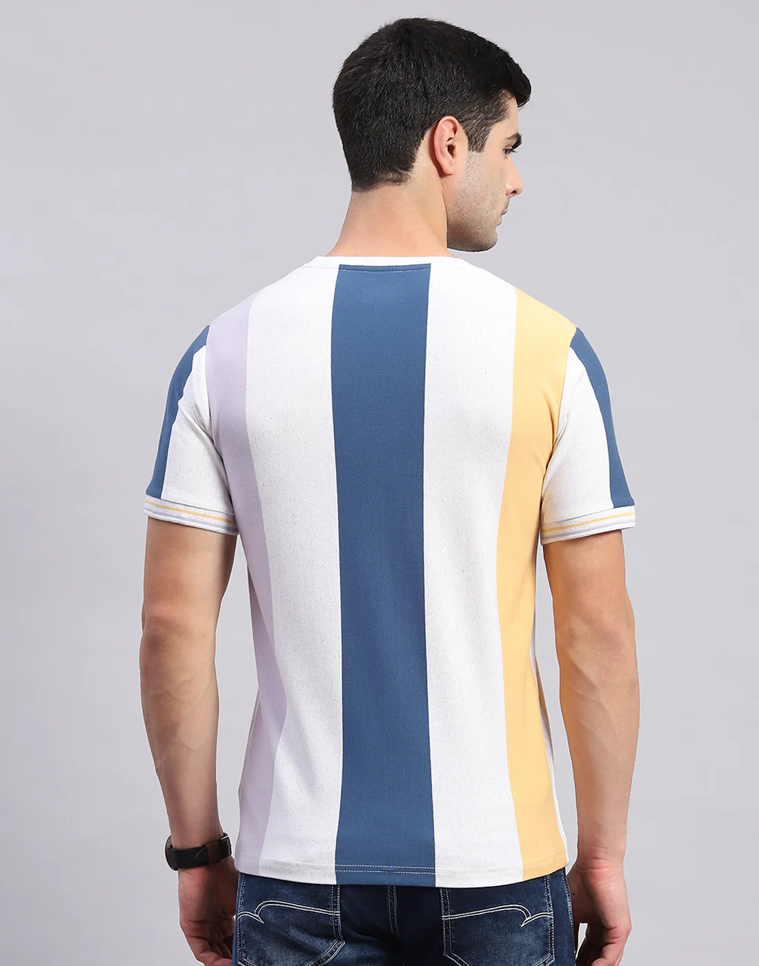 Men Multi Color Printed Round Neck Half Sleeve T-Shirt - Image 6