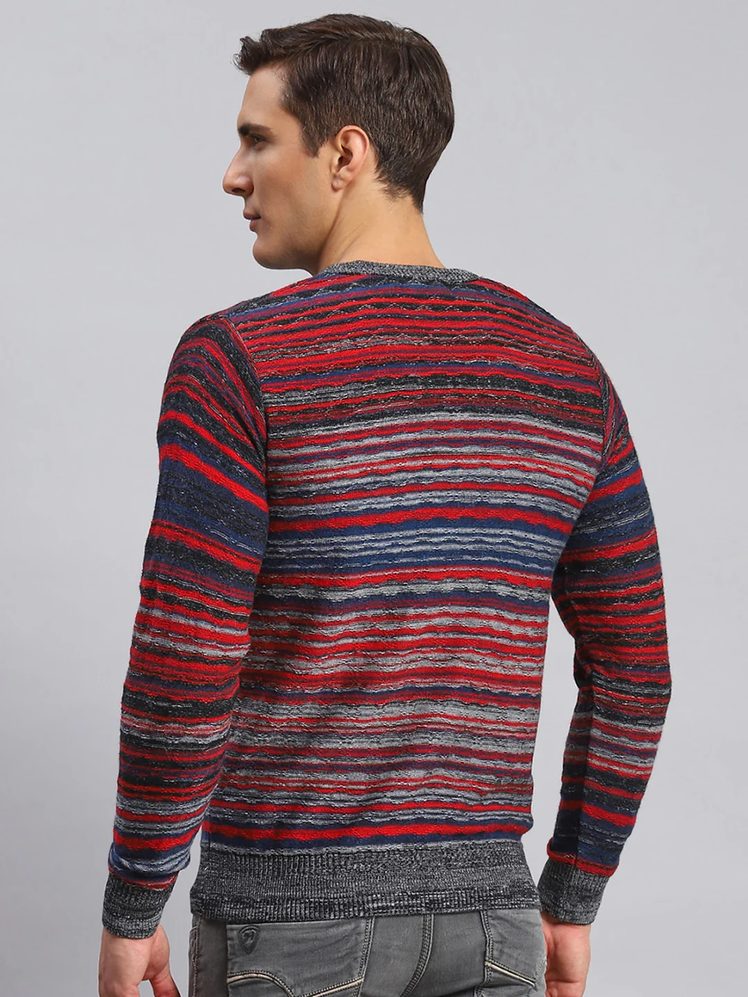 Men Multicolor Jaquard Wool blend Pullover - Image 5