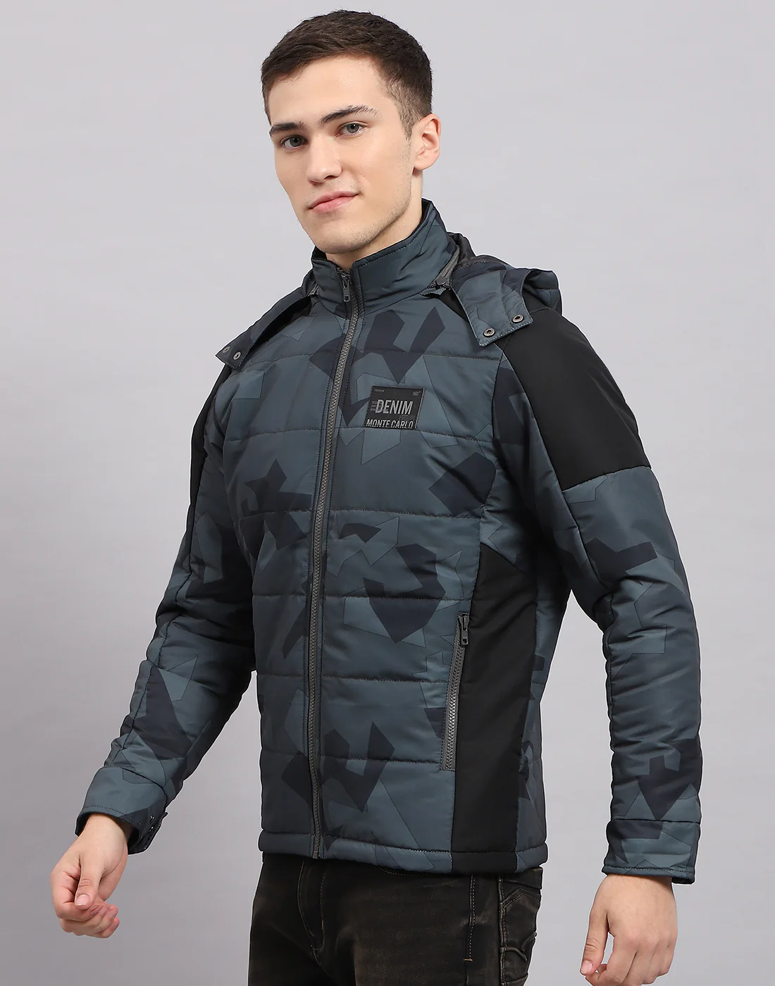 Men Multicolor Printed Hooded Full Sleeve Jacket - Image 3