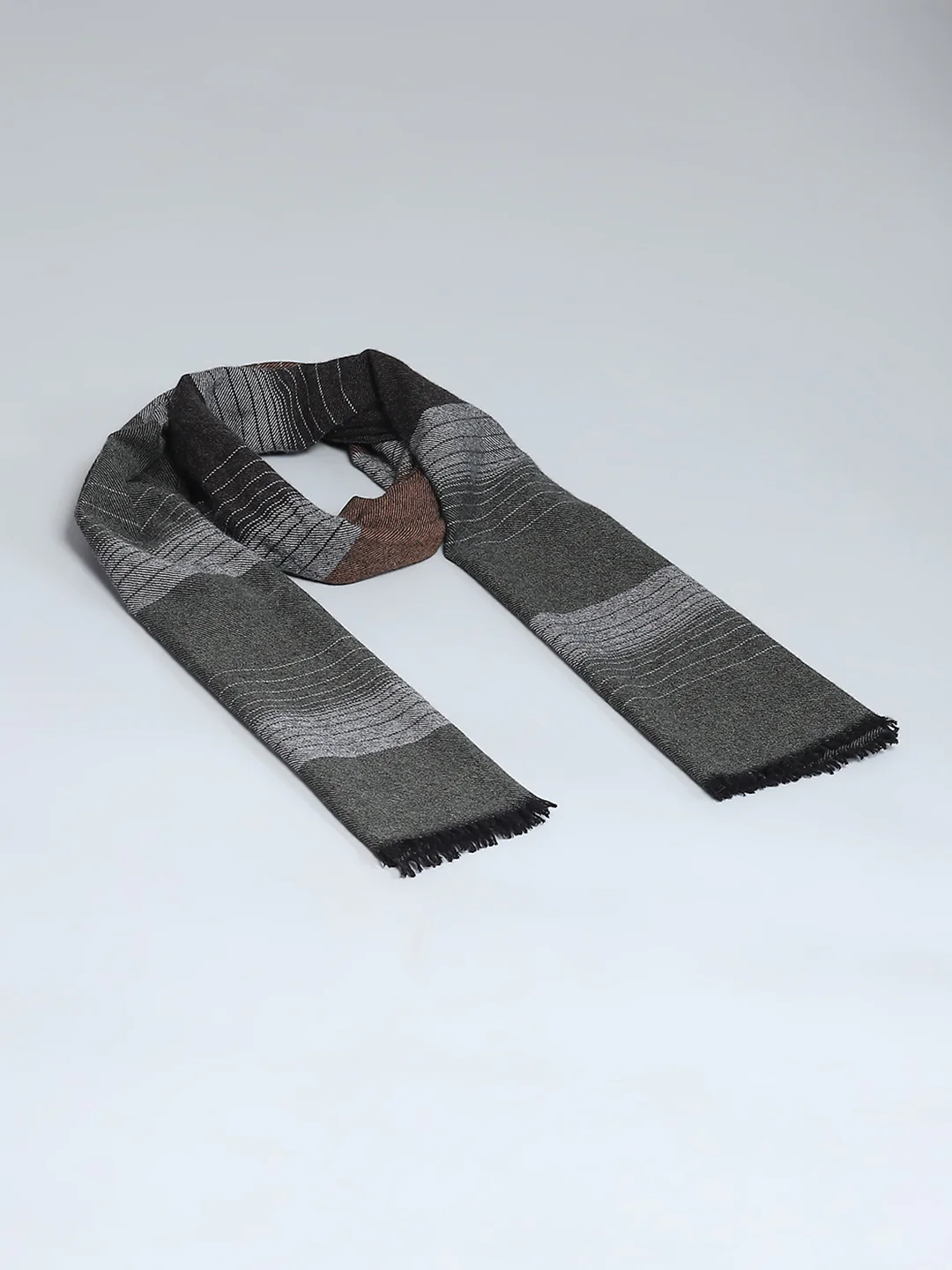 Men Multicolor Self Design Muffler - Image 6