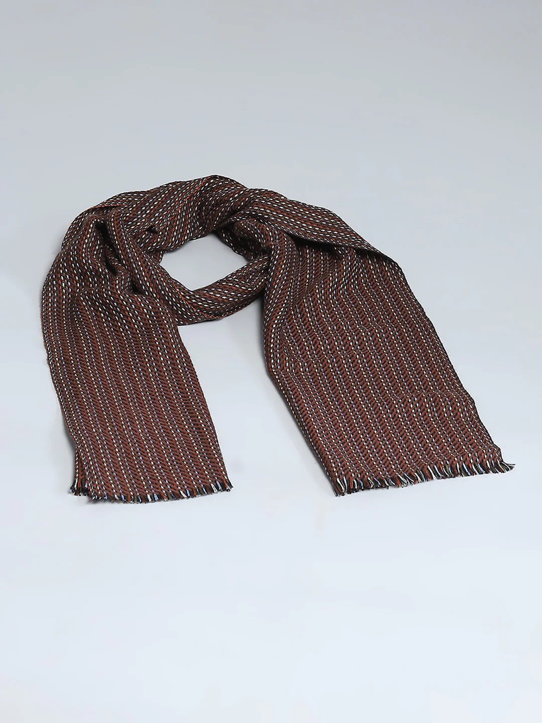 Men Multicolor Self Design Muffler - Image 6