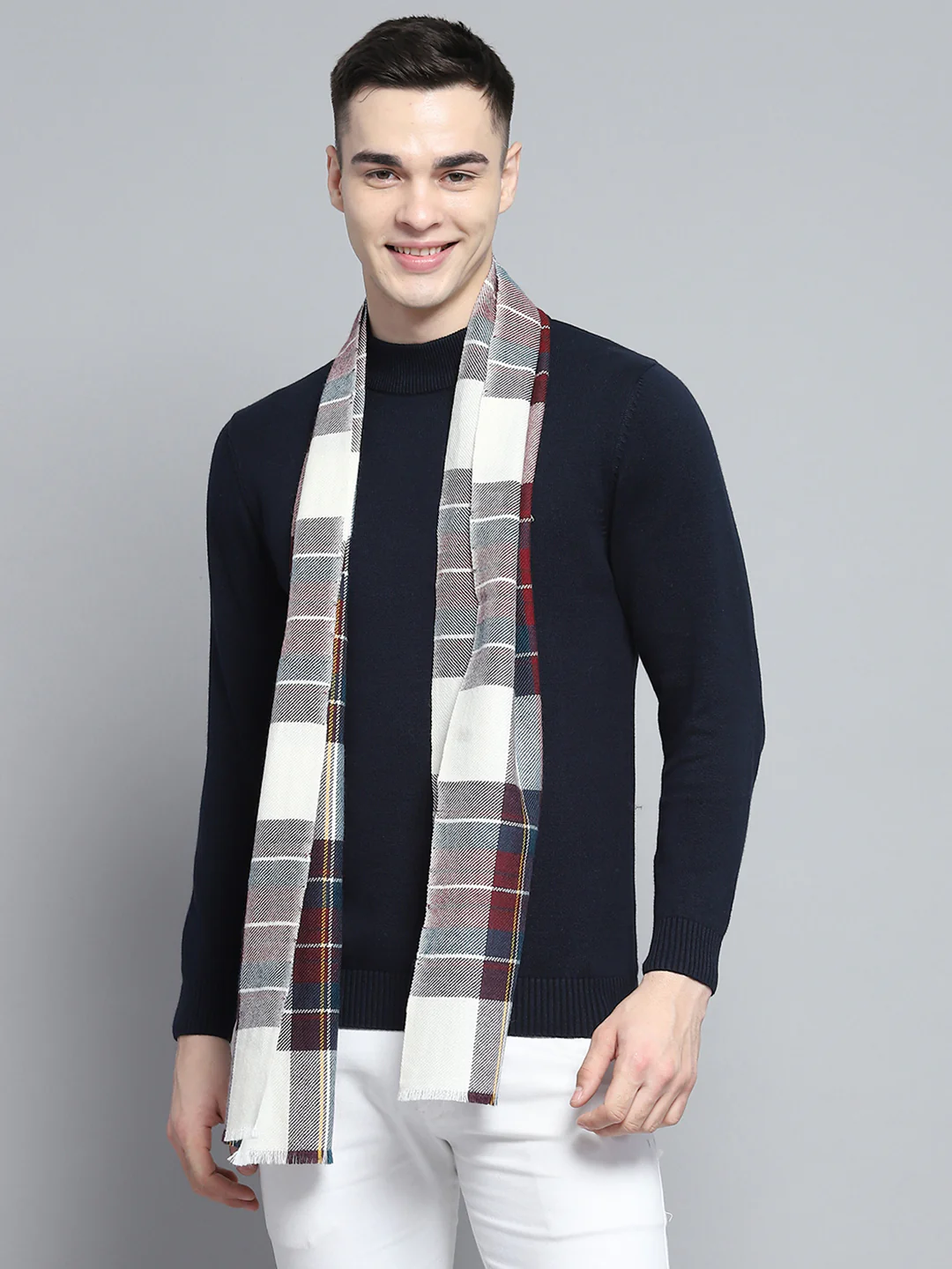Men Multicolor Self Design Muffler - Image 5