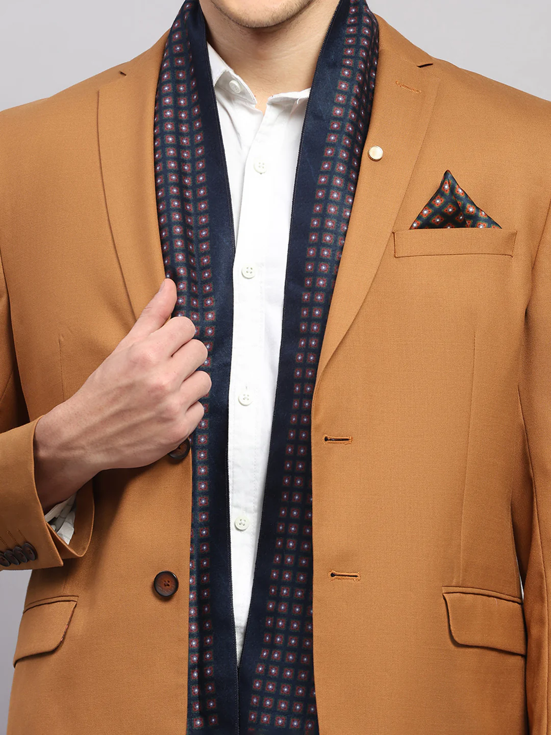 Men Multicolor Self Design Wool Muffler - Image 2