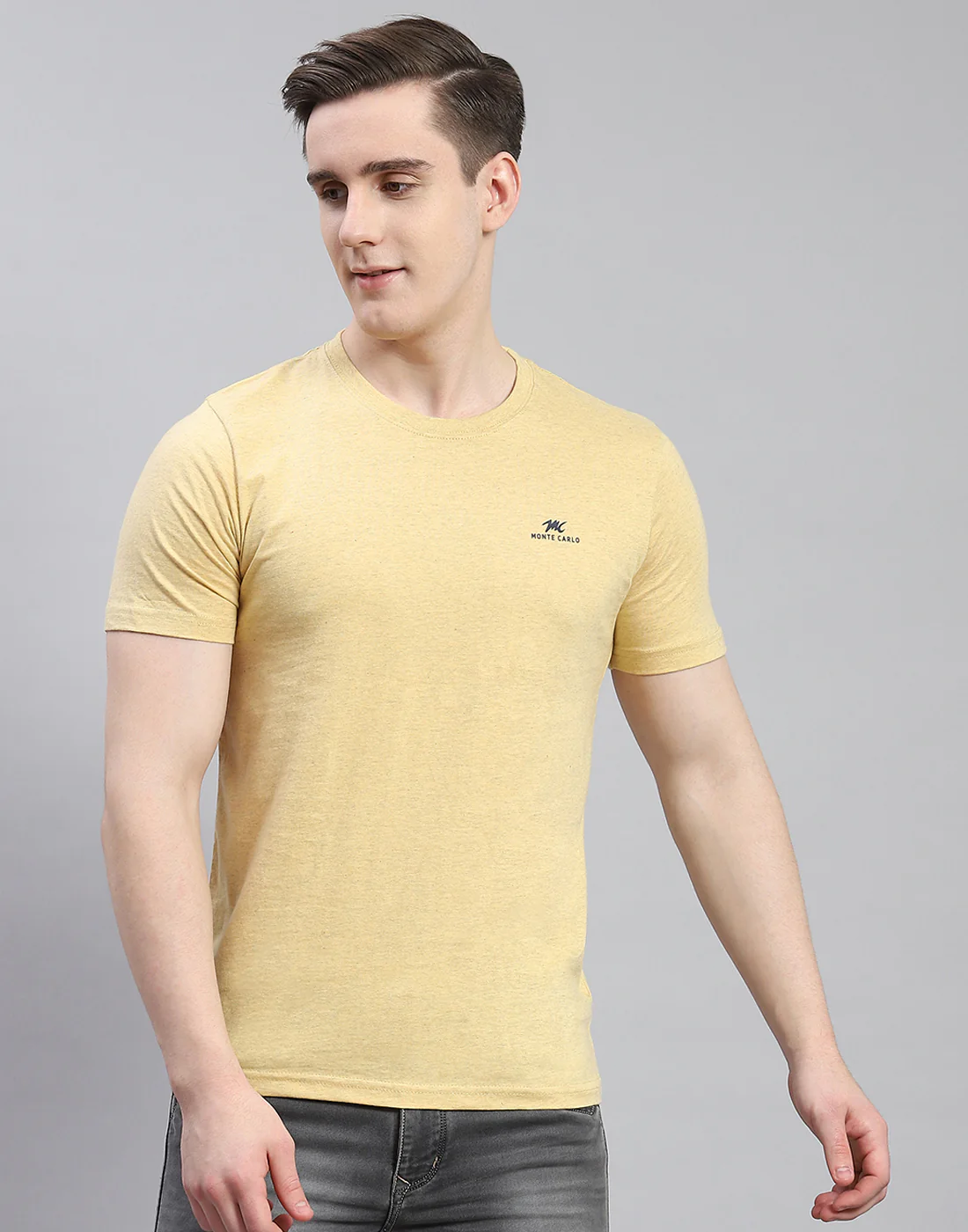 Men Multicolor Solid Round Neck Half Sleeve T-Shirt - Image 3