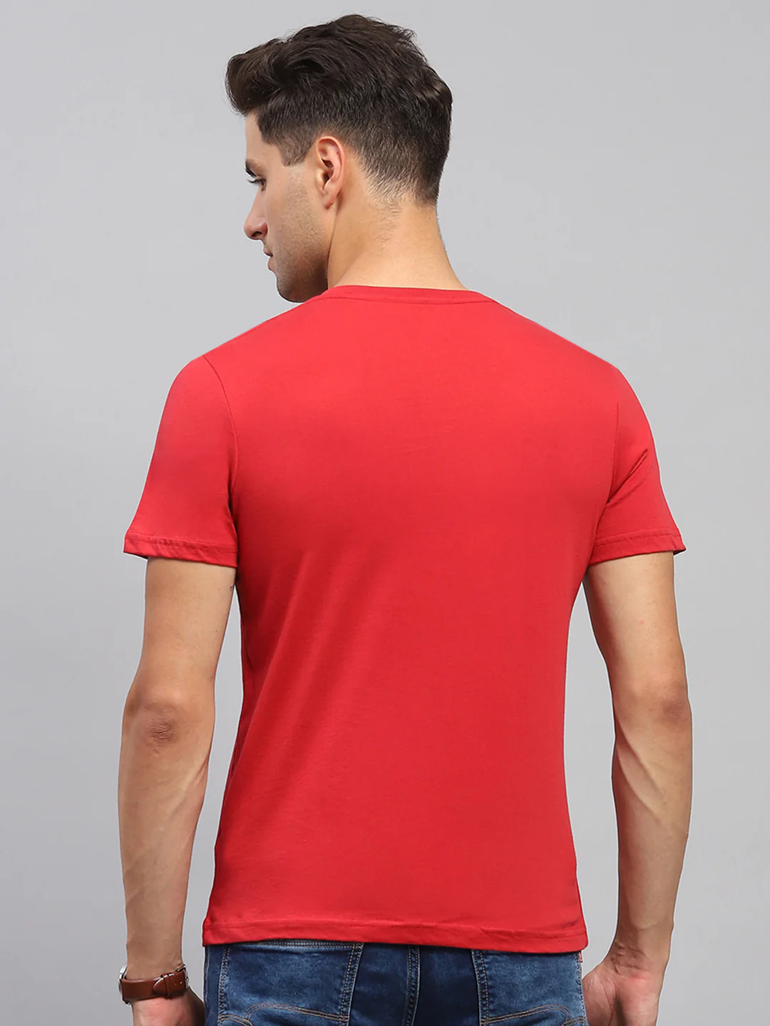 Men Multicolor Solid V Neck Half Sleeve T-Shirt (Pack of 3) - Image 5