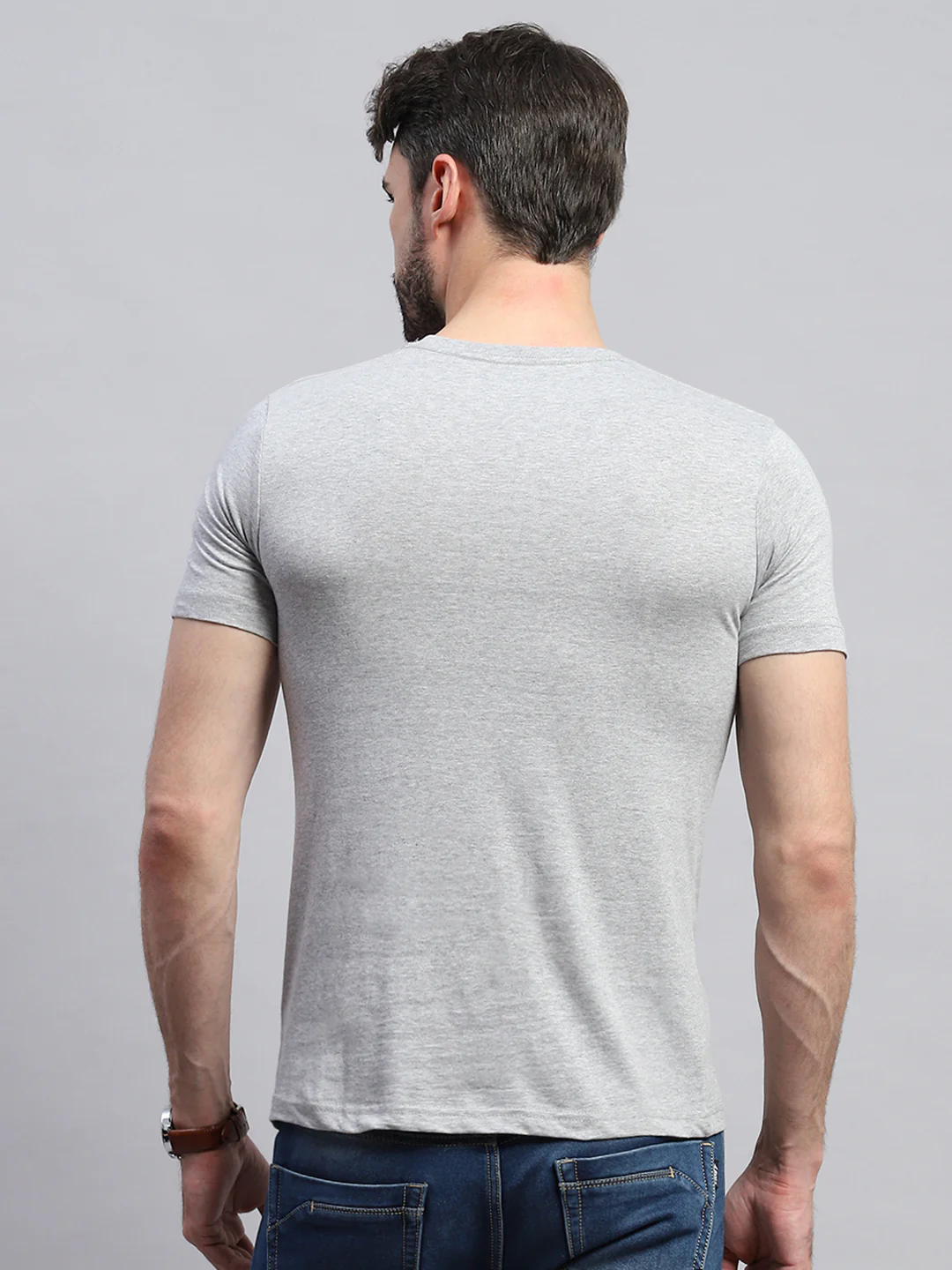 Men Multicolor Solid V Neck Half Sleeve T-Shirt (Pack of 3) - Image 10