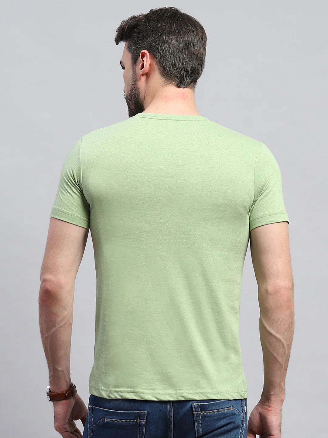 Men Multicolor Solid V Neck Half Sleeve T-Shirt (Pack of 3) - Image 6
