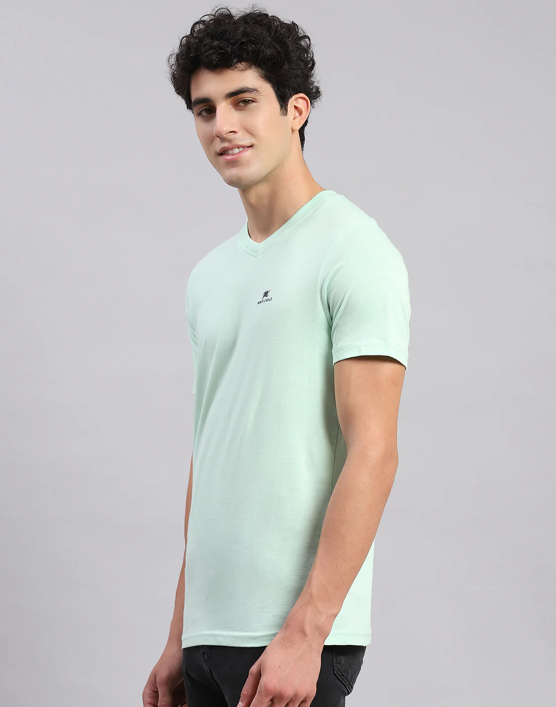 Men Multicolor Solid V Neck Half Sleeve T-Shirts - Image 4