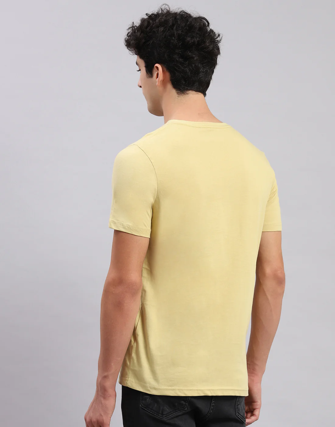 Men Multicolor Solid V Neck Half Sleeve T-Shirts - Image 6