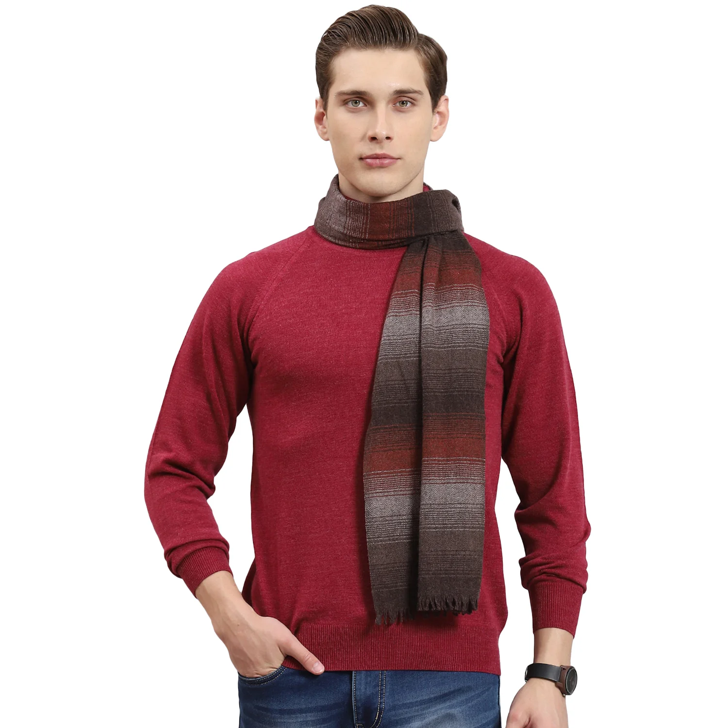 Men Multicolor Stripe Muffler - Image 6