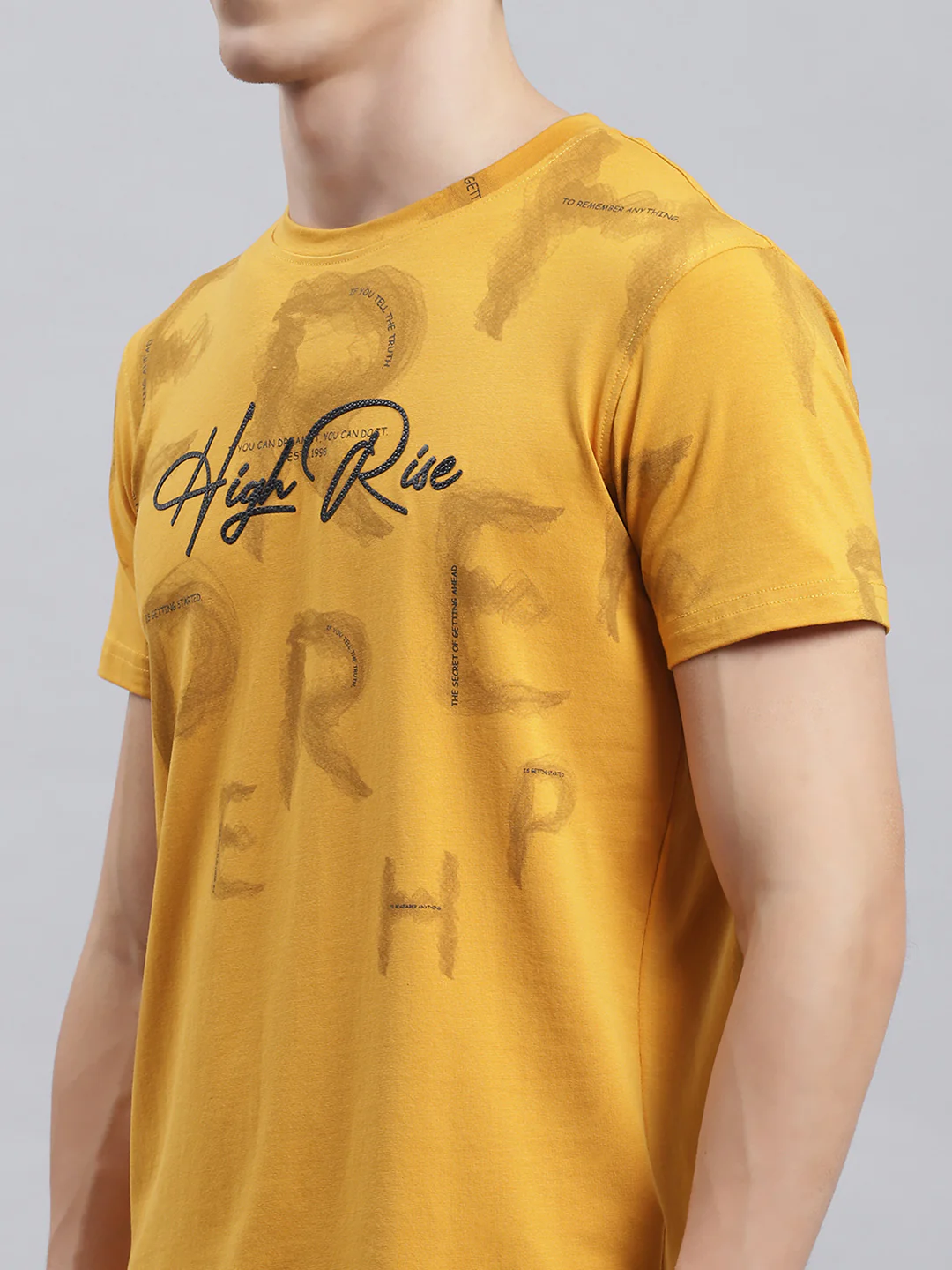 Men Mustard Printed T-Shirt - Image 6