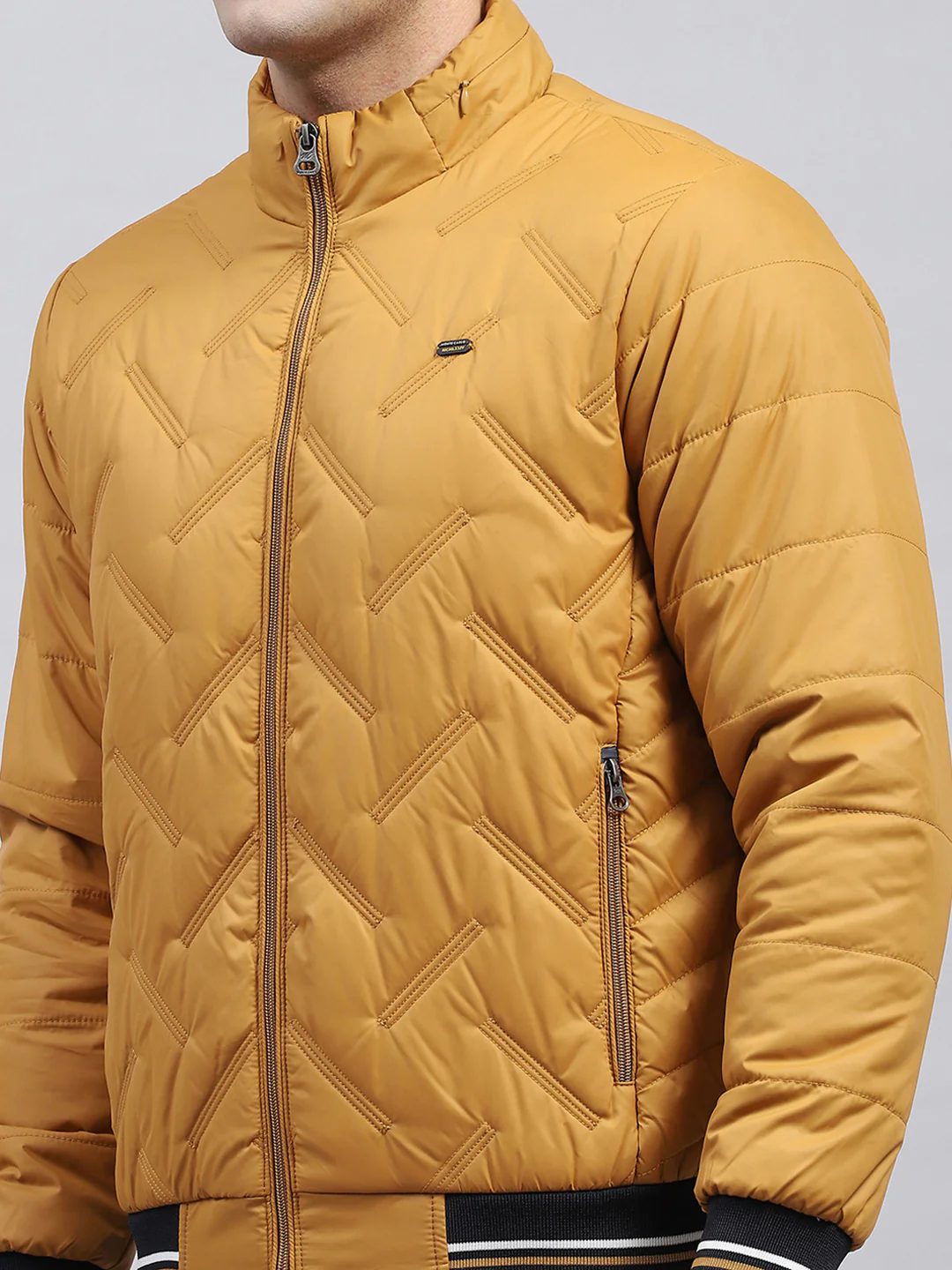 Men Mustard Solid Detachable Hood Full Sleeve Jacket - Image 7
