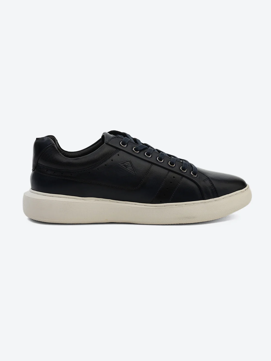 Men Navy Blue Lace Up Genuine Leather Sneaker - Image 5