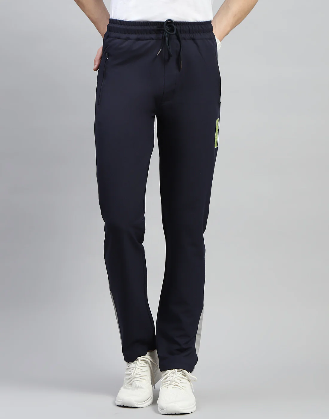 Men Navy Blue Plain Regular Fit Lower - Image 3