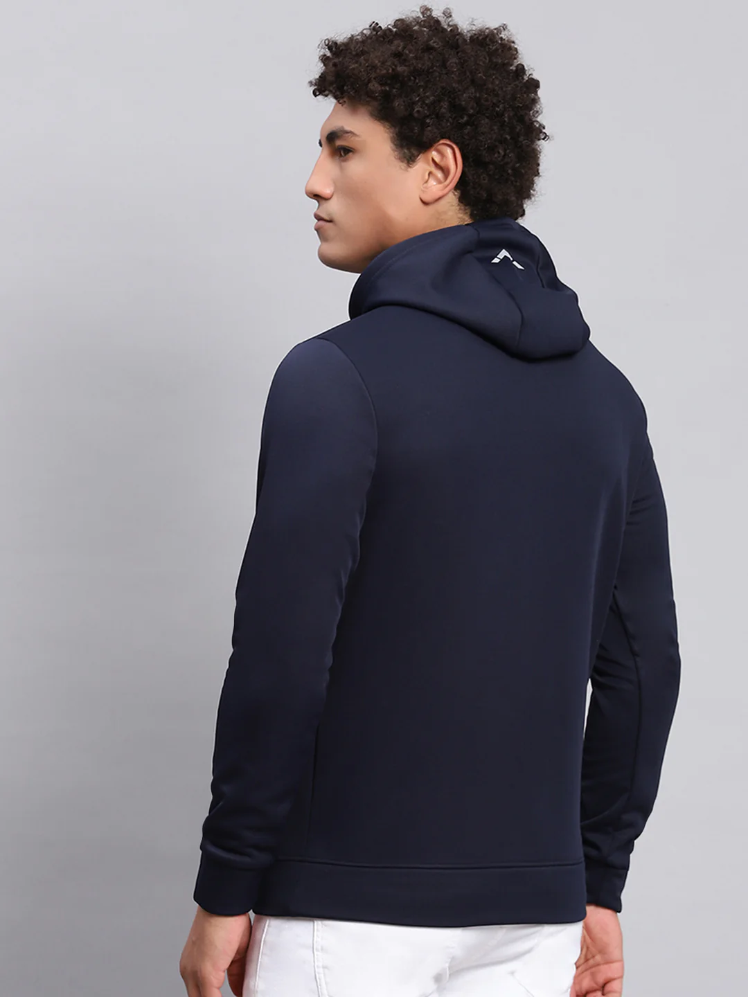 Rock.it Men Navy Blue Printed Hooded Full Sleeve Sweatshirt - Image 4