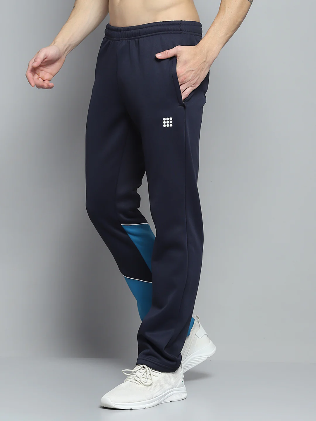 Rock.it Men Navy Blue Printed Mock Neck Full Sleeve Winter Tracksuit - Image 7