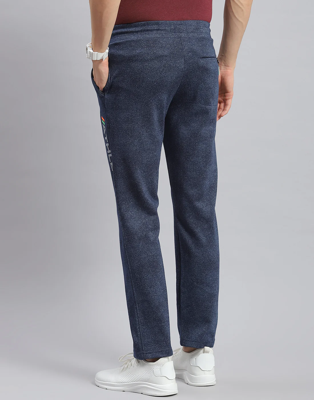 Men Navy Blue Printed Regular Fit Winter Lower - Image 5
