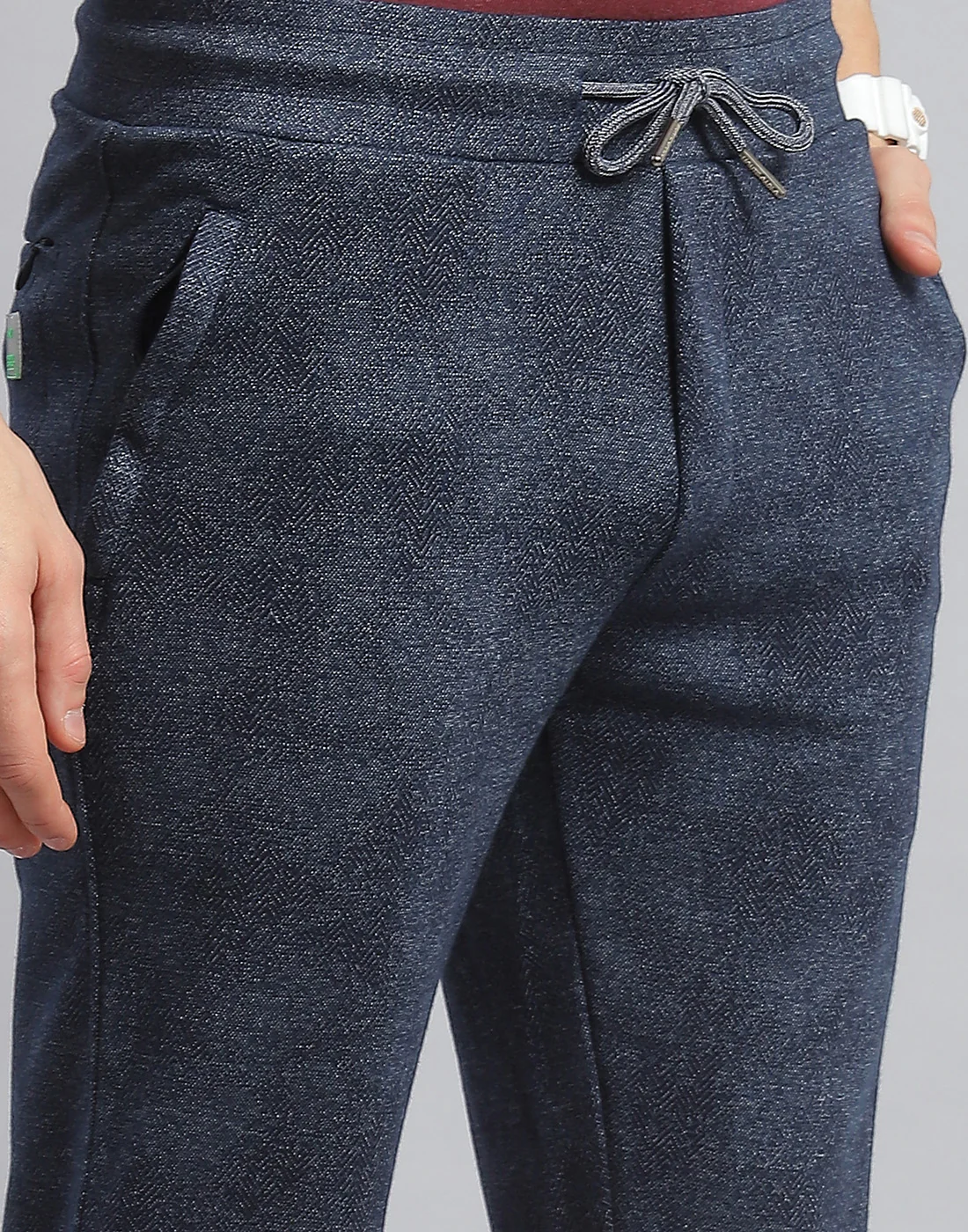 Men Navy Blue Printed Regular Fit Winter Lower - Image 6