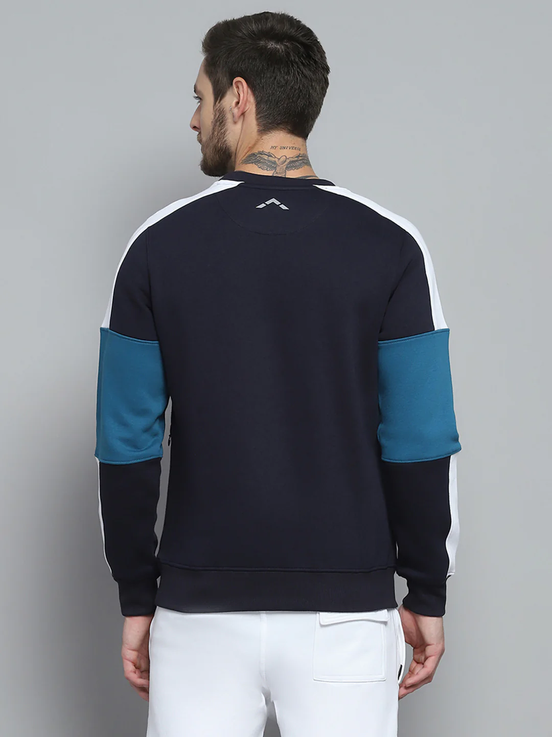 Rock.it Men Navy Blue Printed Round Neck Full Sleeve Sweatshirt - Image 5