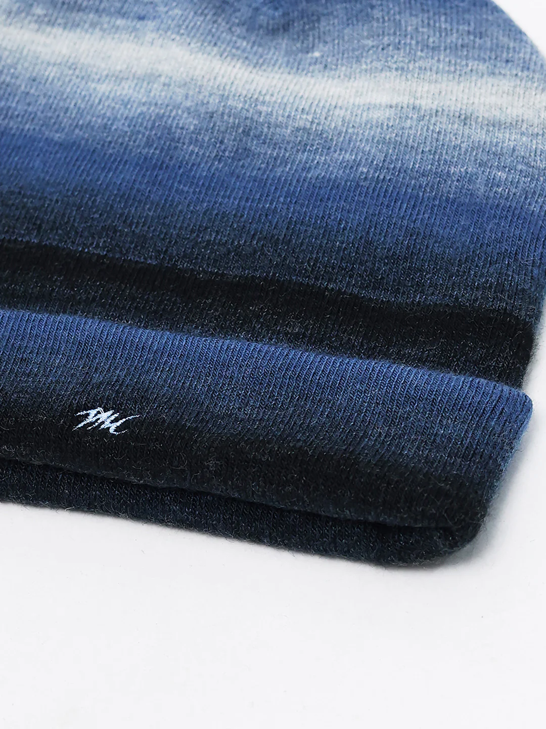 Men Navy Blue Self Design Blend Wool Cap - Image 7