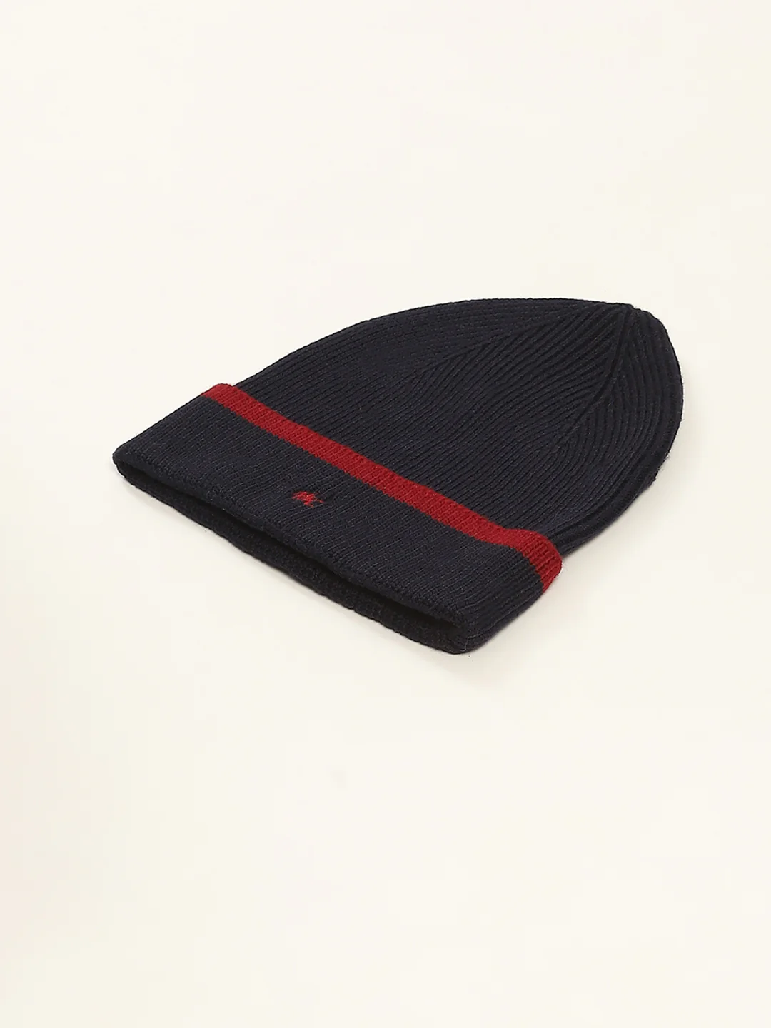 Men Navy Blue Self Design Cap - Image 6