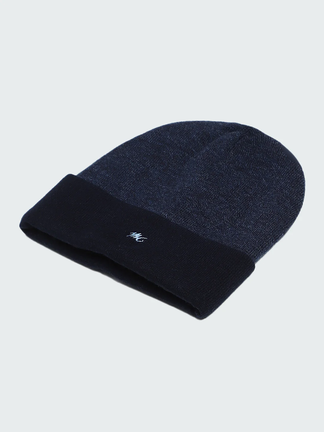 Men Navy Blue Self Design Cap - Image 6