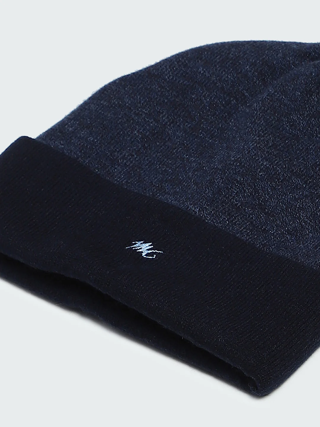 Men Navy Blue Self Design Cap - Image 7