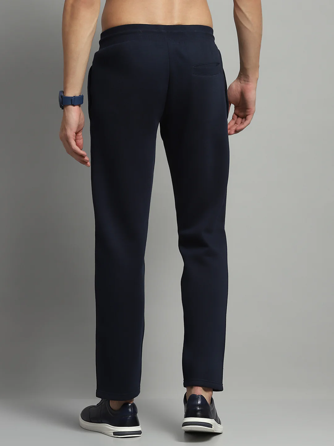 Luxuria Men Navy Blue Self Design Lower - Image 5