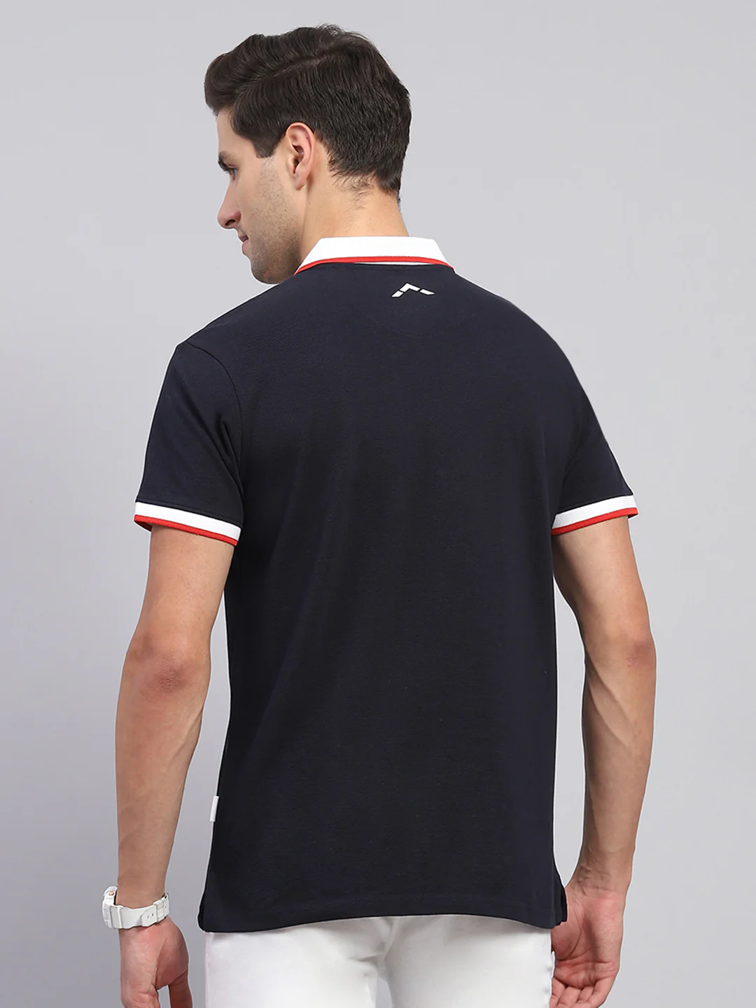 Rock.it Men Navy Blue Solid Collar Half Sleeve T-Shirt - Image 5