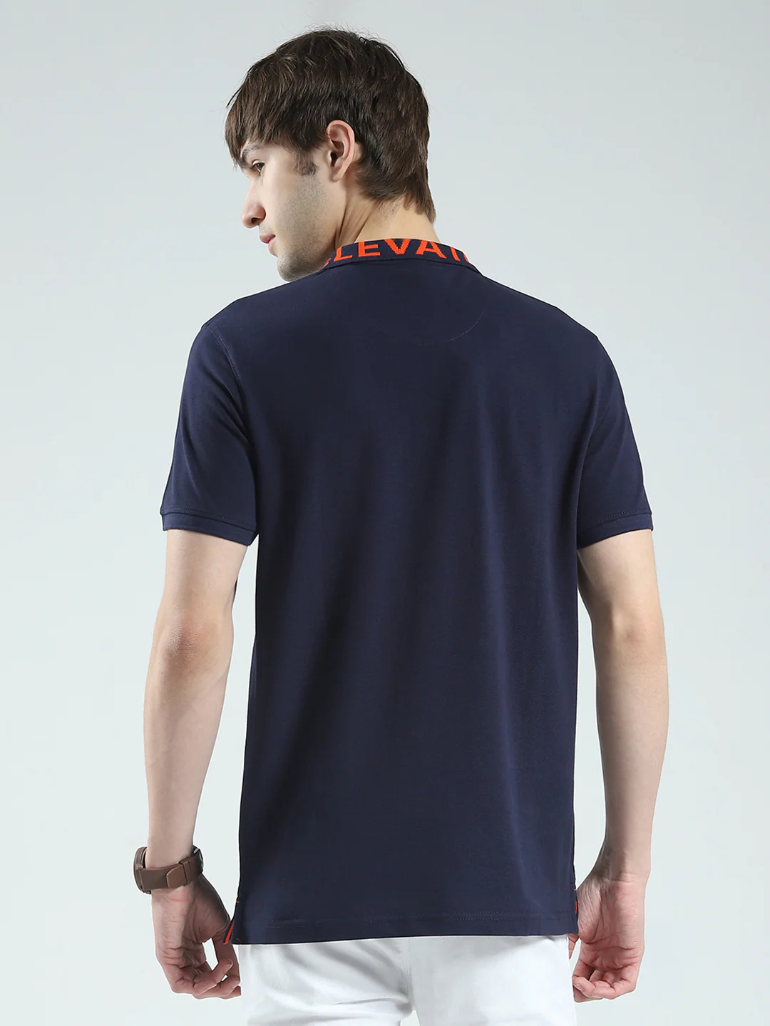 Rock.it Men Navy Blue Solid Collar Half Sleeve T-Shirt - Image 5