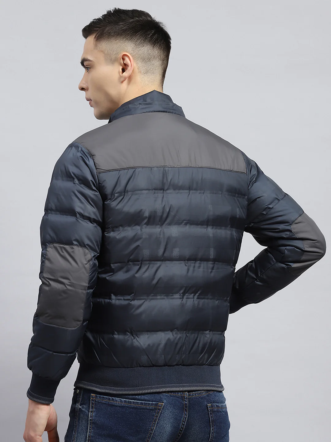Men Navy Blue Solid Detachable Hood Full Sleeve Jacket - Image 7