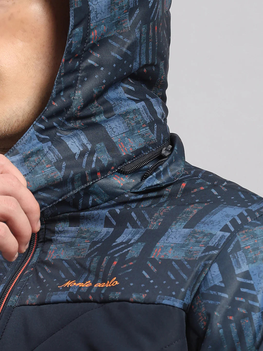 Men Navy Blue Solid Hooded Full Sleeve Jacket - Image 8