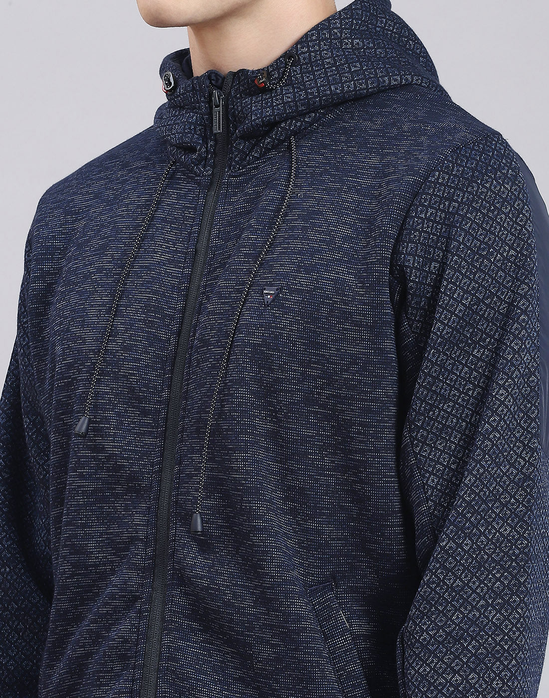 Men Navy Blue Solid Hooded Full Sleeve Tracksuit - Image 6