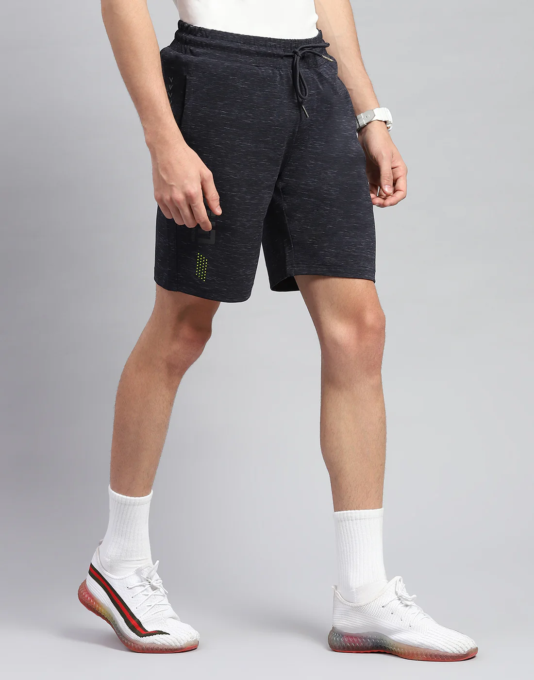 Men Navy Blue Solid Regular Fit Bermuda - Image 4