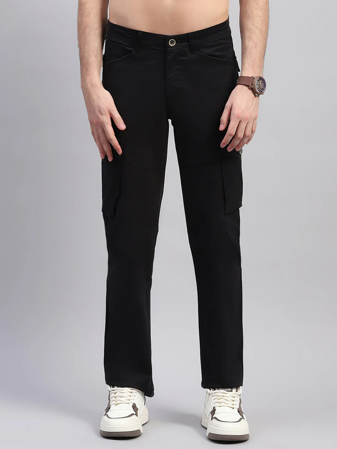 Rock.it Men Black Solid Regular Fit Cargo - Image 5