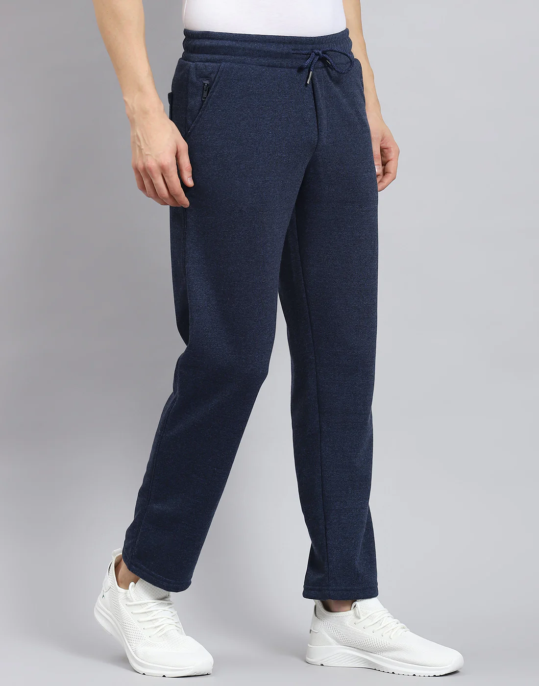 Men Navy Blue Solid Regular Fit Winter Lower - Image 4