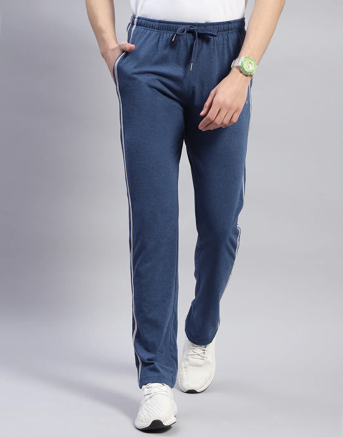 Men Navy Blue Solid Regular Fit Lower - Image 2