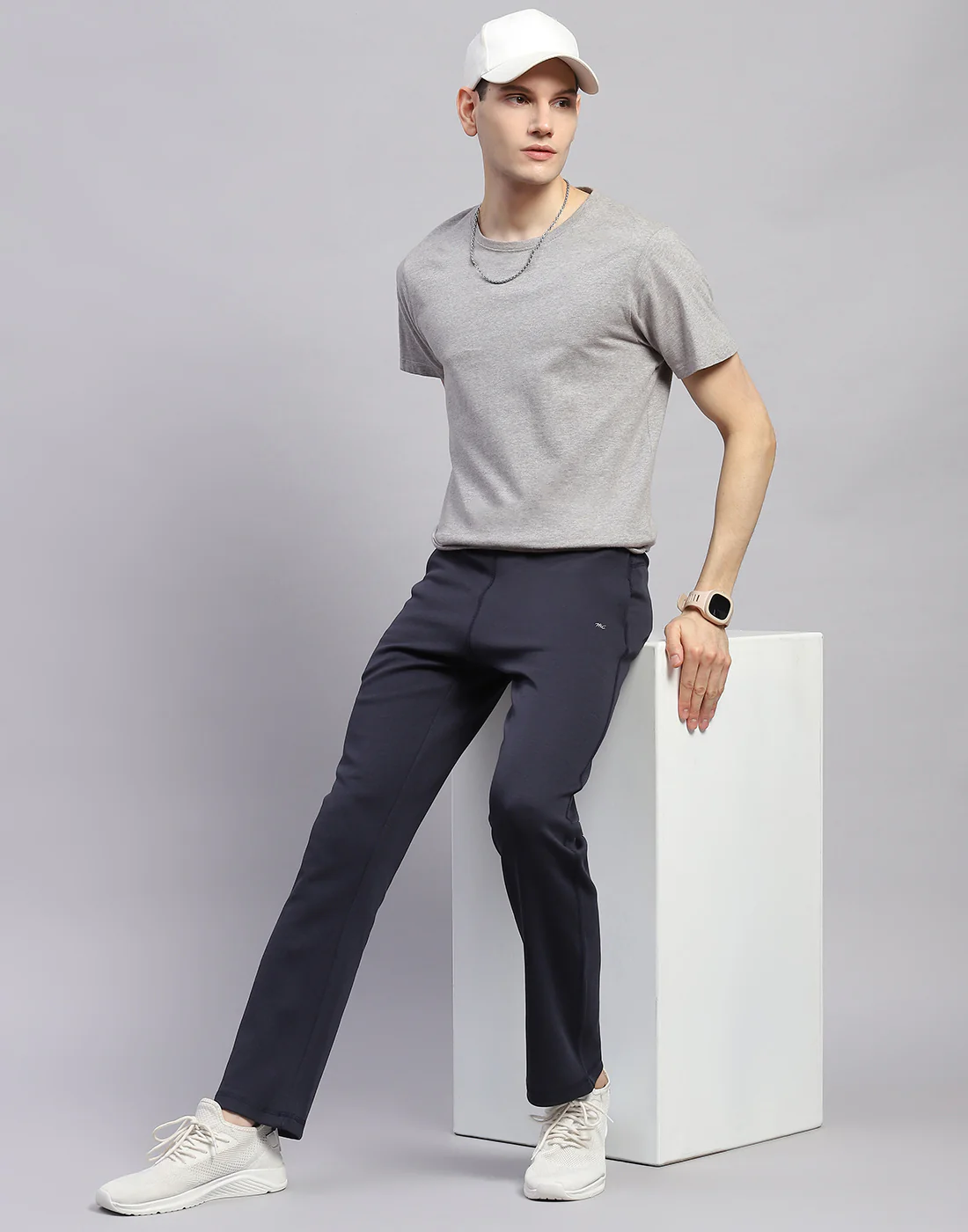 Men Navy Blue Solid Regular Fit Lower - Image 2