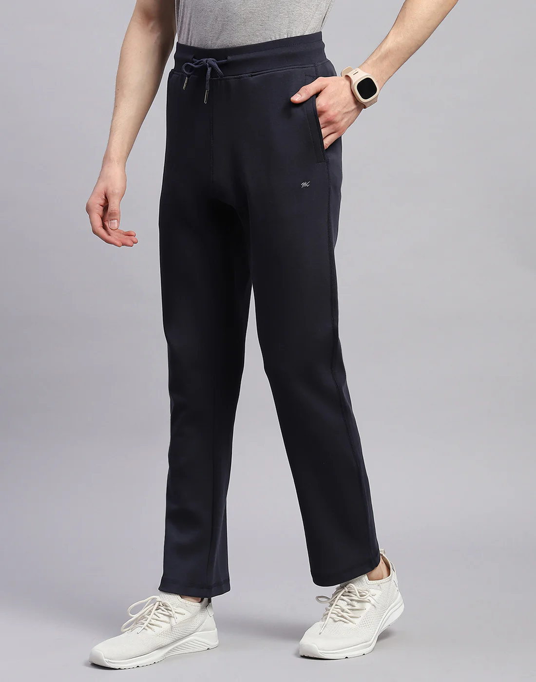 Men Navy Blue Solid Regular Fit Lower - Image 4