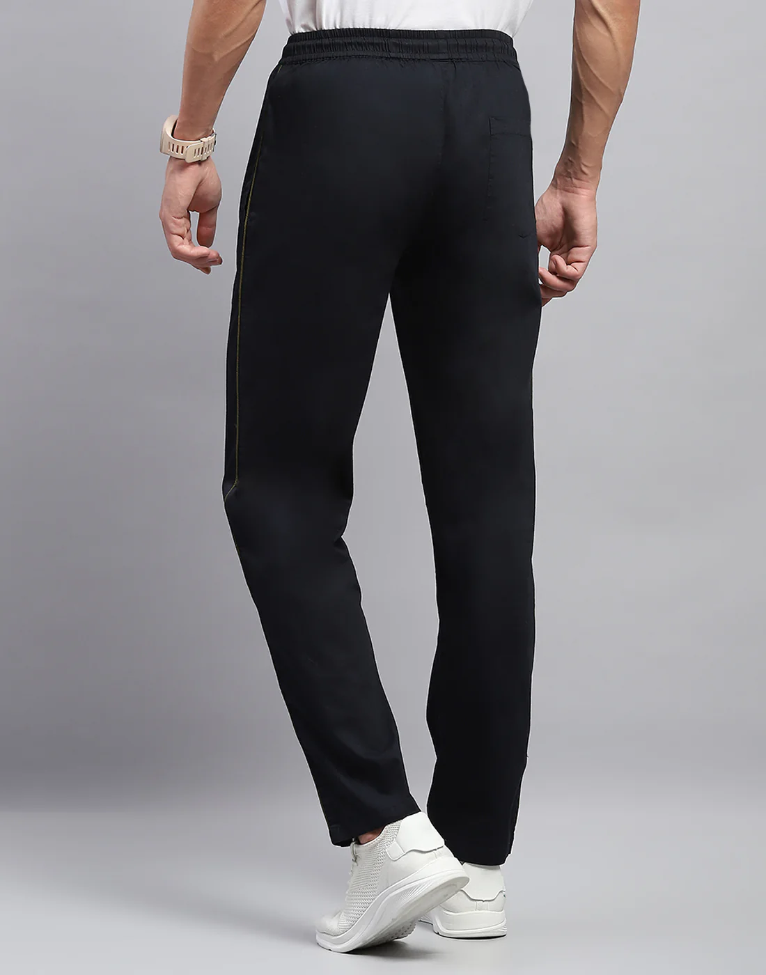 Men Navy Blue Solid Regular Fit Lower - Image 5