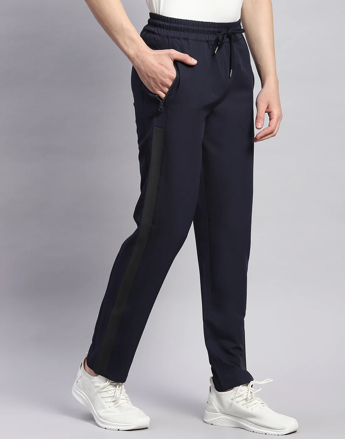 Men Navy Blue Solid Regular Fit Lower - Image 4